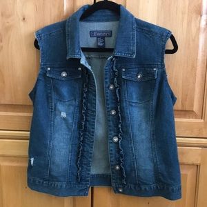 Baccini sleeveless Distressed Jean vest